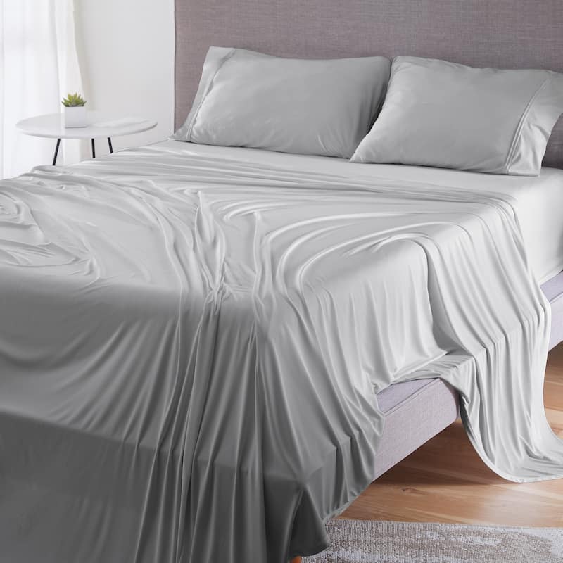 BEDGEAR Dri-Tec Moisture Wicking Bed Sheet Set - Sheets for Hot Sleepers - Queen - Light Grey