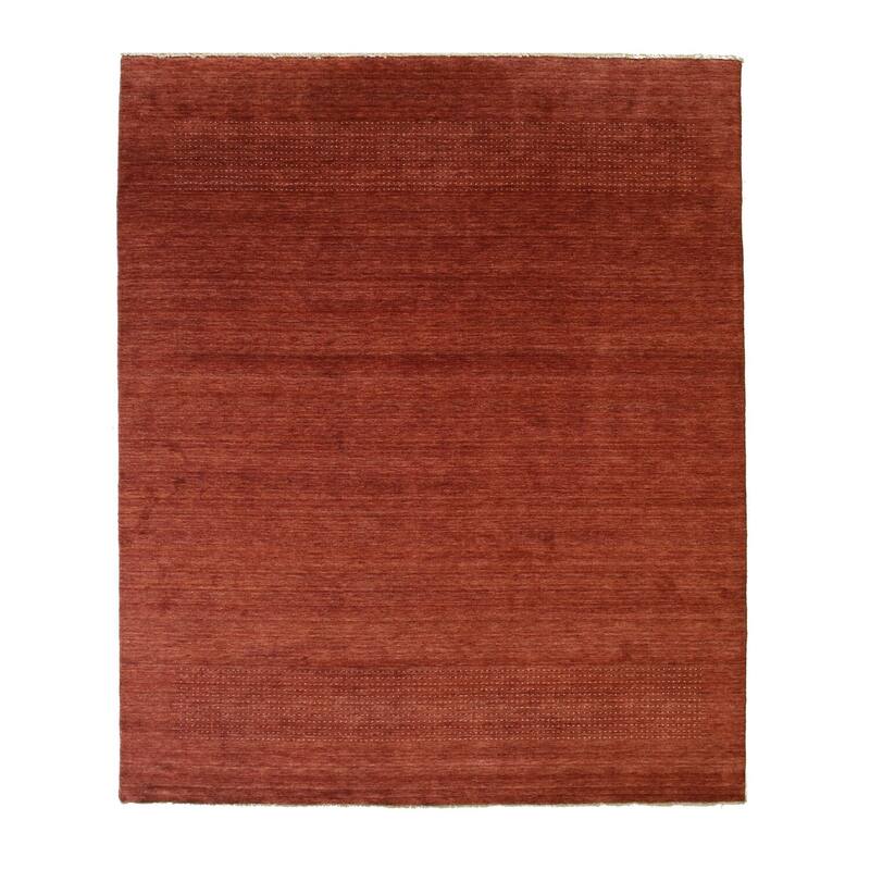 Red Handmade Wool Transitional Lori Baft Rug, 10' x 14', Vibrant Elegant Floor Accent - L