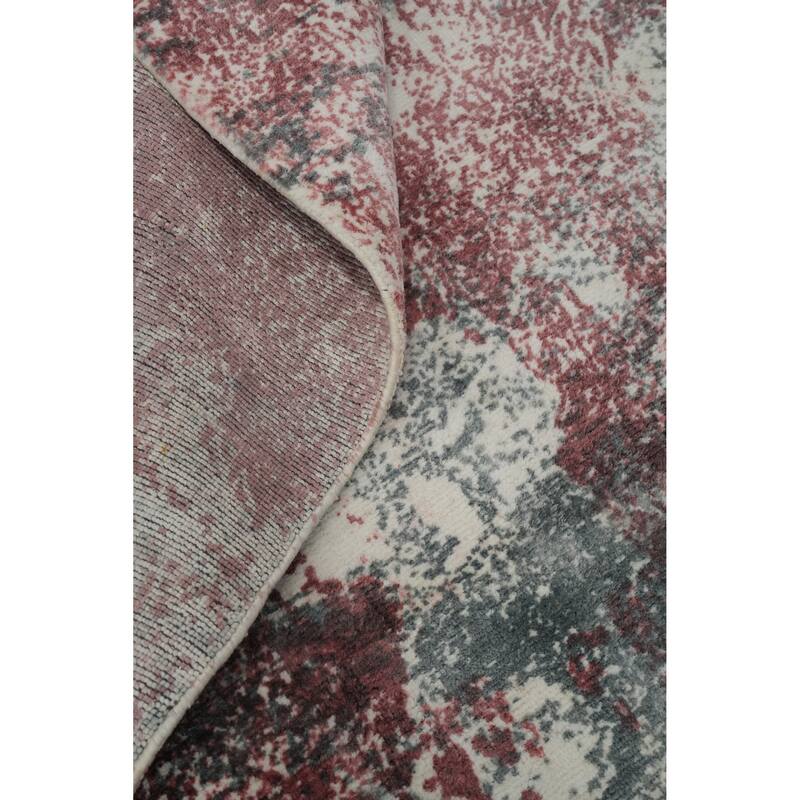 Hand-knotted Modern Silk Beige Abstract Oriental Area Rug - 5' 9'' X 4' 0''