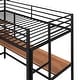 preview thumbnail 24 of 26, Modern Style Twin Metal Loft Bed with Desk, Shelve, 4-step Ladder and Guardrail, Creative Structure & Good Stability, White