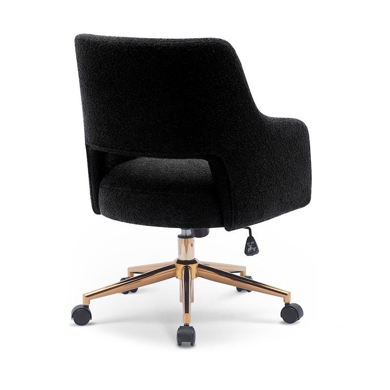 Boucle Upholstered Office/ Desk Chair - Swivel/ Adjustable Height