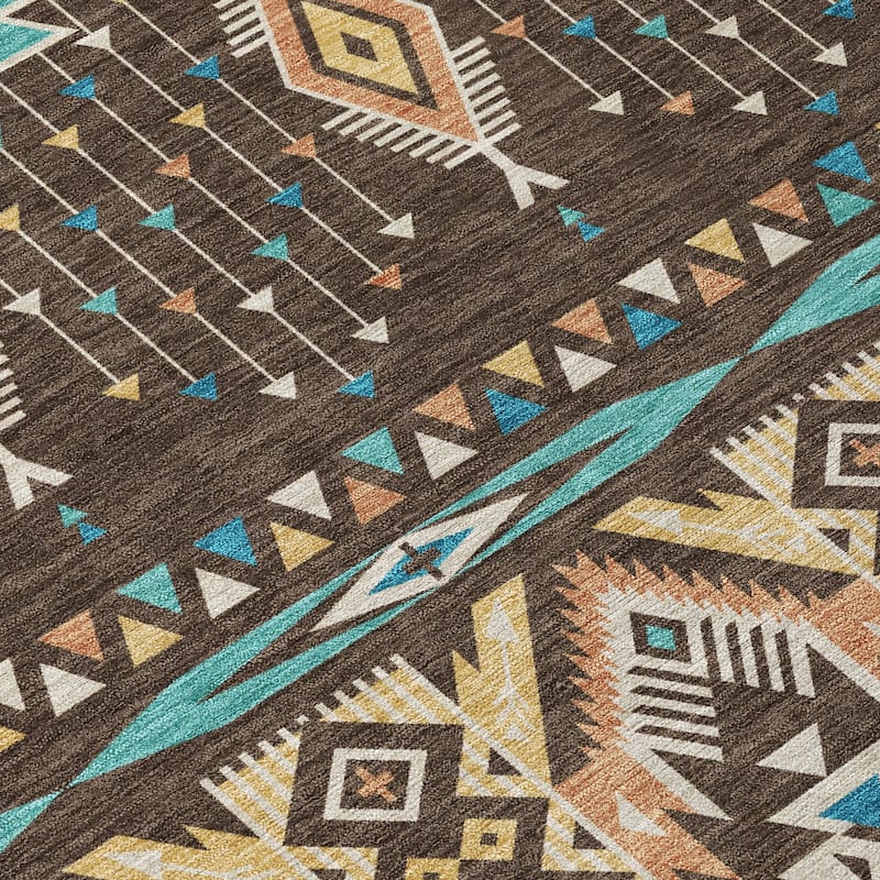 HomeRoots Aztec Transitional Rectangle Outdoor Rug