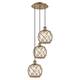 Option Antique Brass / Clear Glass with Brown Rope