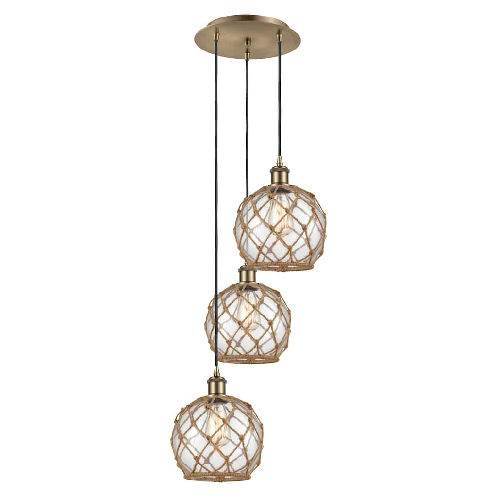 Innovations Lighting Endless Possibilities Ballston - Farmhouse Rope - 3 Light 15" Cord Hung Multi Pendant