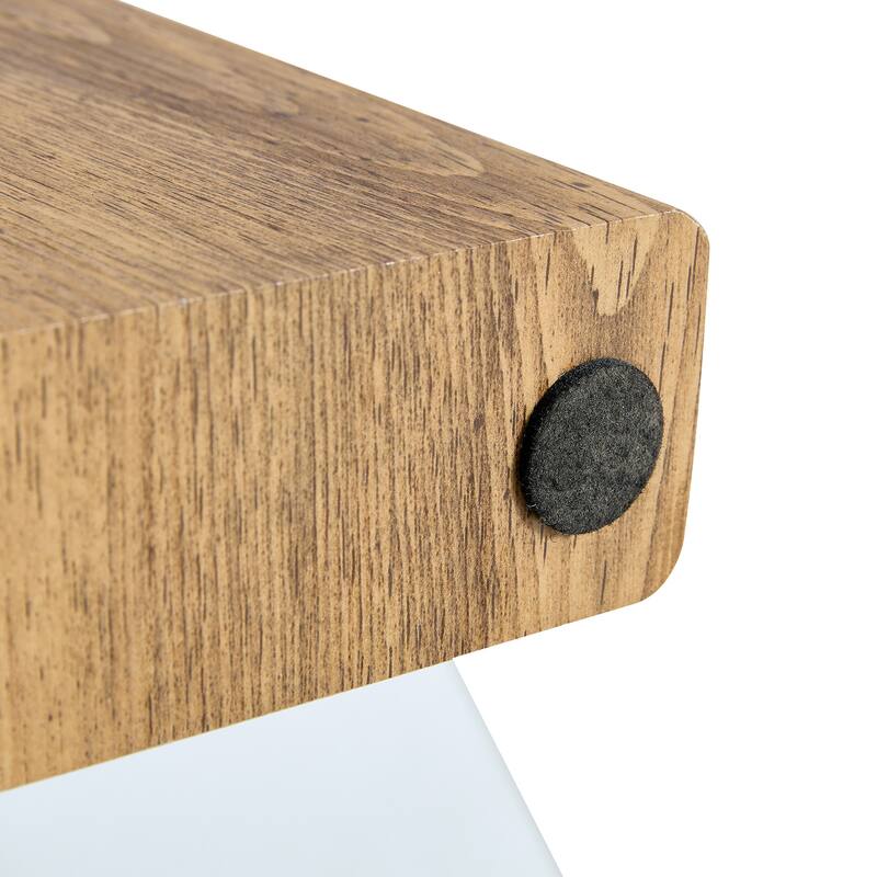 Faux Marble Top Hexagon Coffee Table Cocktail Table with Wooden Triangular Base