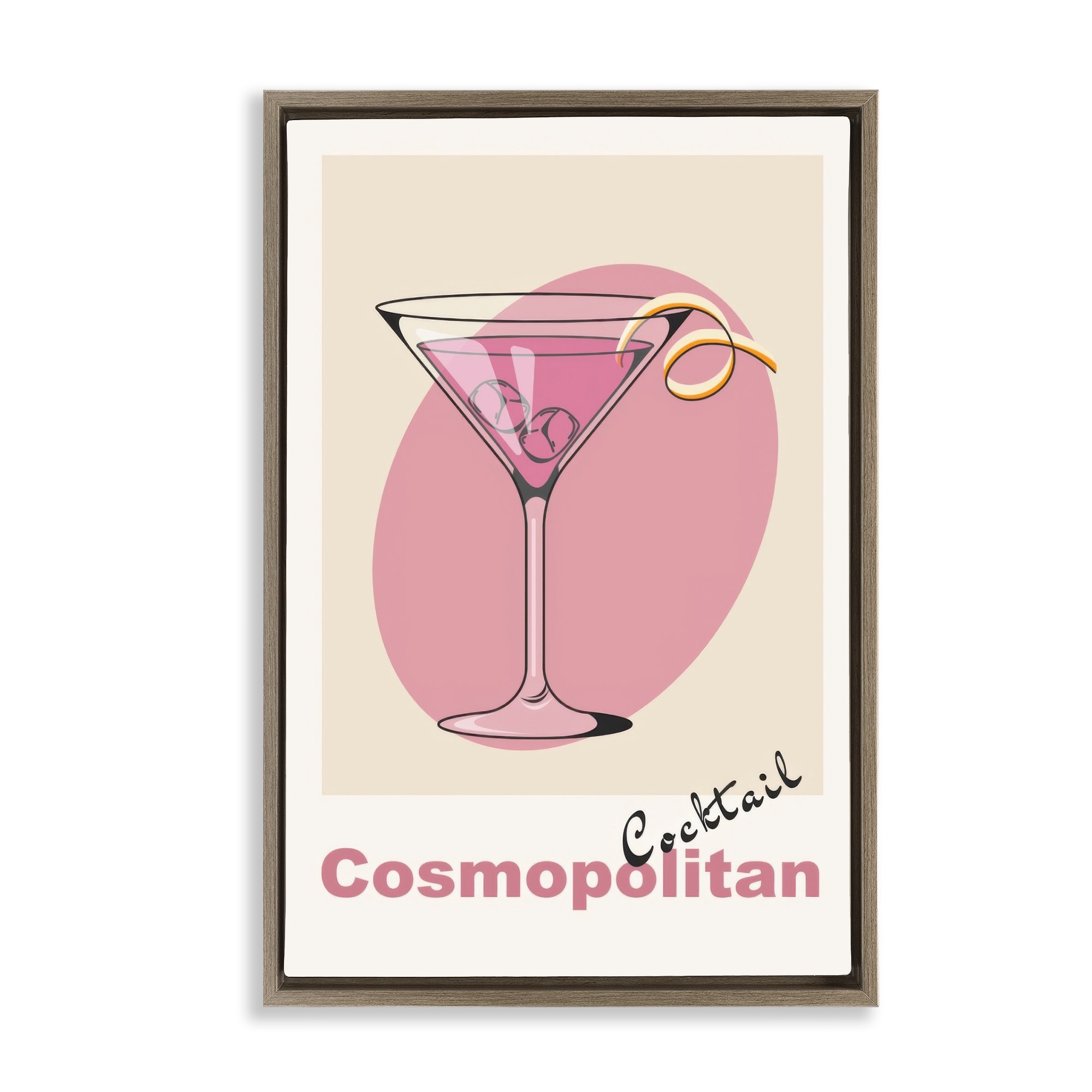 Stupell Vintage Cosmo Cocktail Framed Floater Canvas Wall Art Design By LSR Design Studio