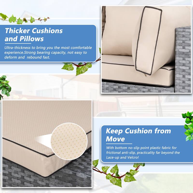 7-Piece Outdoor Sectional Seating Group with Cushions