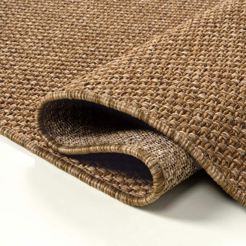 Solana Easy Jute Rustic Solid Color Indoor/Outdoor Area Rug