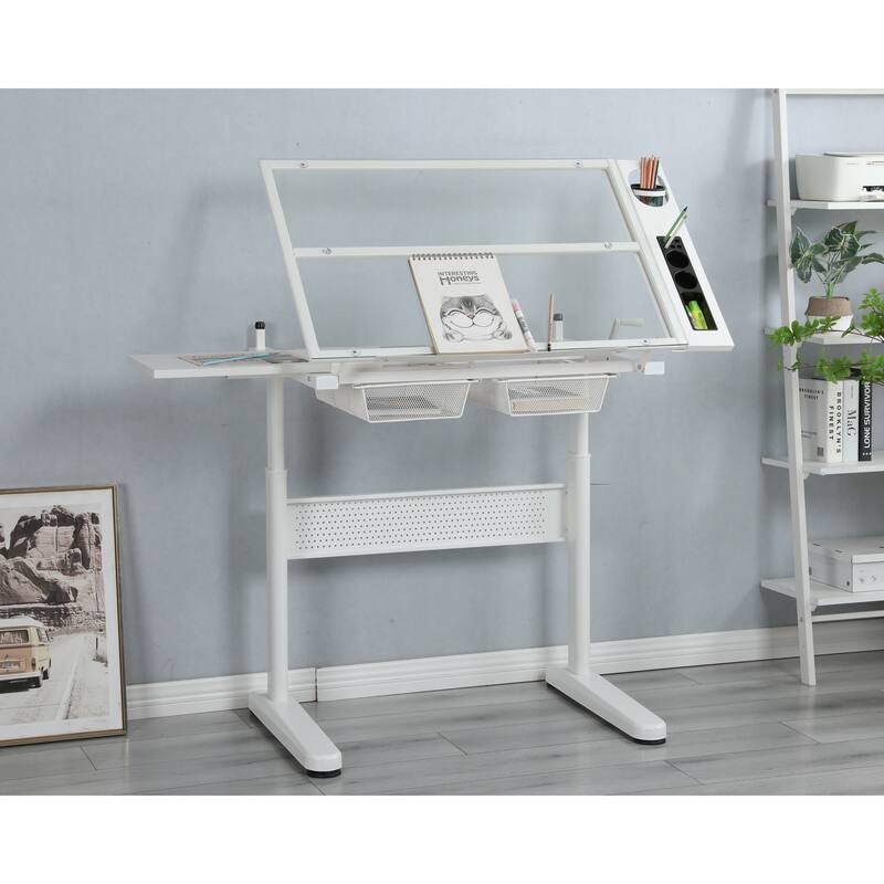 hand crank adjustable drafting table drawing desk