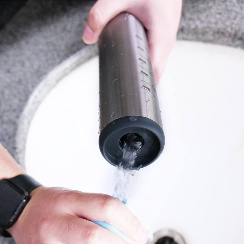 Self-Cooling Stainless Steel Rolling Pin with Flour and Water Container