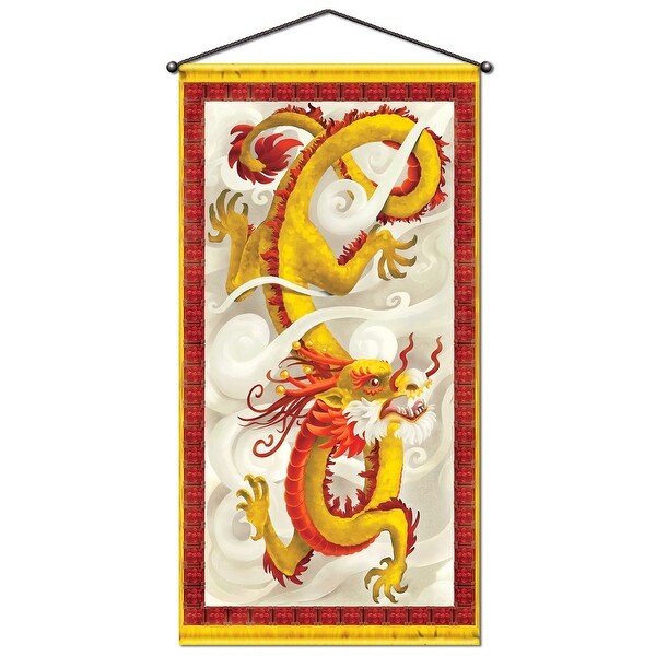 Pack Of 12 Metallic Chinese Dragon New Year Door Wall Panel Decoration 60 X 30 N A