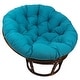 preview thumbnail 22 of 22, 52-inch Solid Twill Papasan Cushion (Cushion Only) Aqua Blue