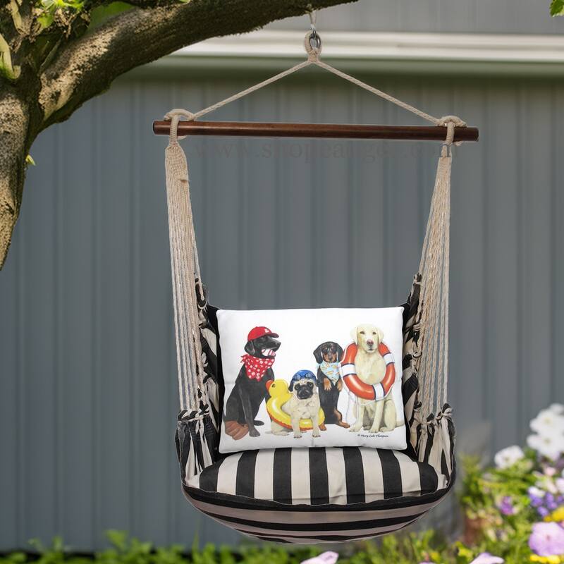 Magnolia Casual Swing Set 4 piece - True Black Stripe w/ Dogs of Summer
