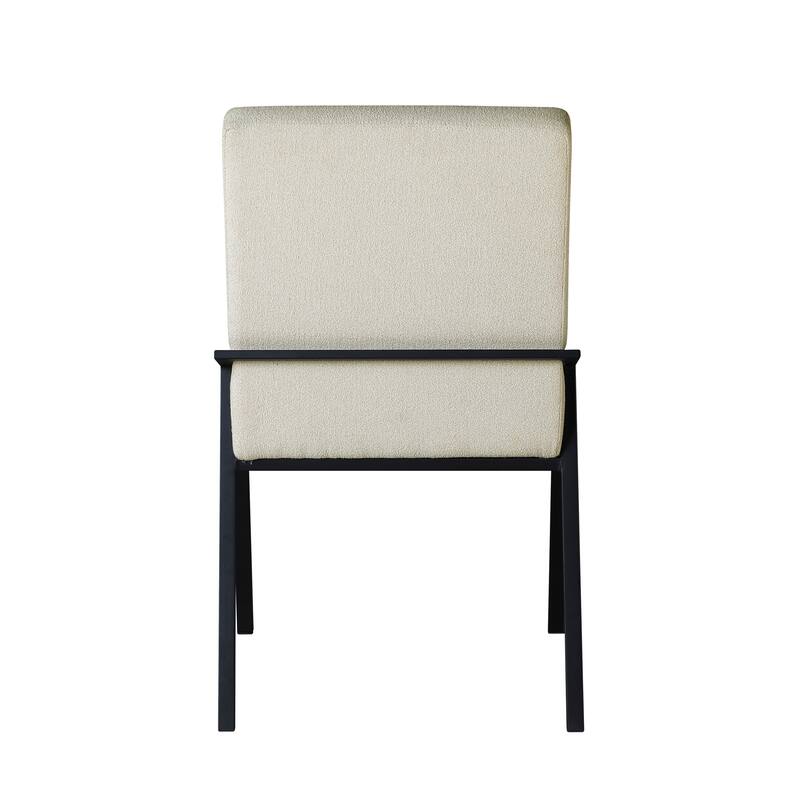 Ditmars Black Finish Metal Ivory Fabric Dining Chair (Set of 2) by iNSPIRE Q Modern