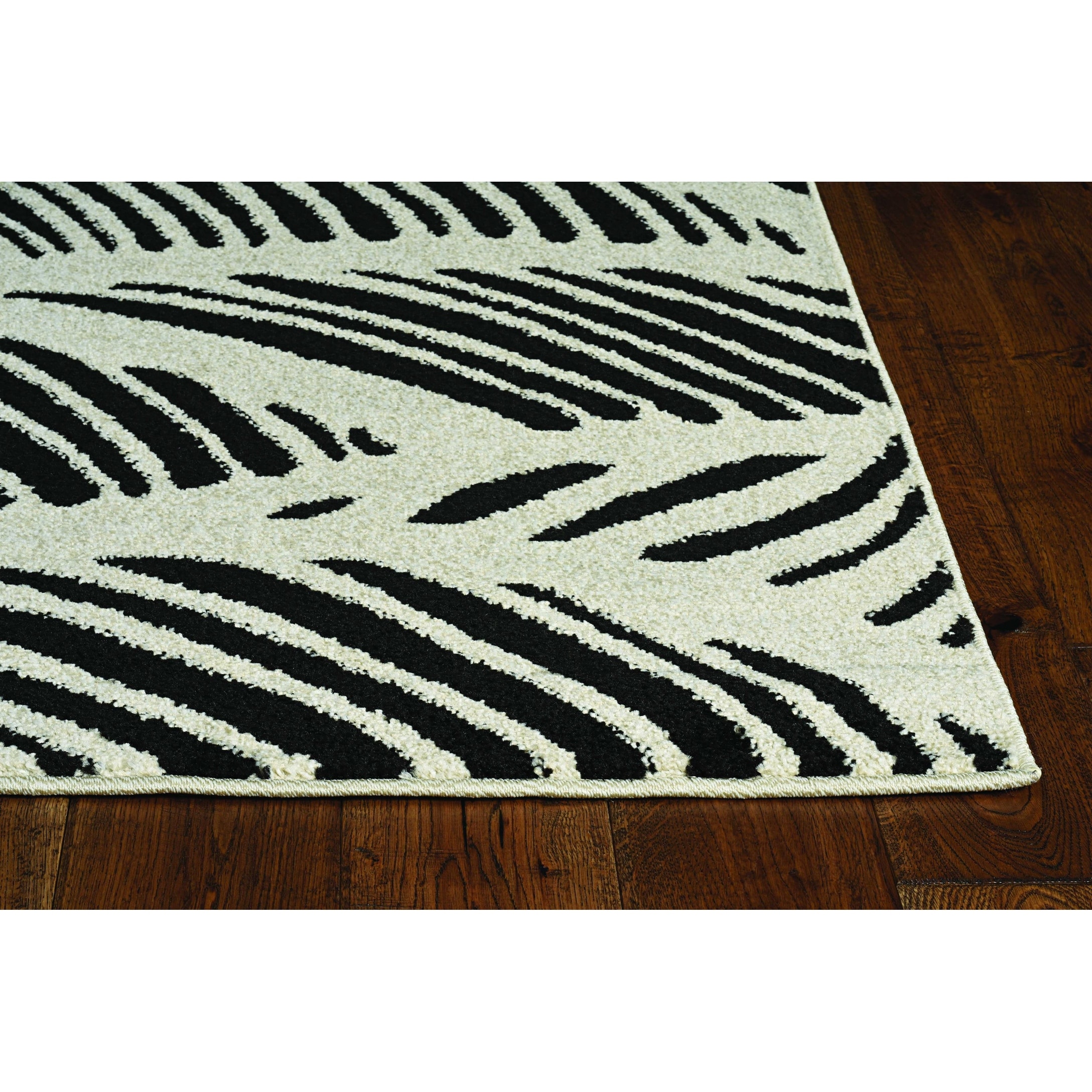 2'X4' Black White Machine Woven Uv Treated Tropical Palm Leaves Indoor Outdoor Accent Rug 2'X4' Black White Machine Woven Uv Treated Tropical Palm Leaves Indoor Outdoor Accent Rug