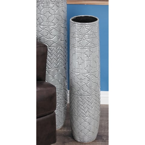 Grey Stoneware Eclectic Vase