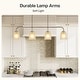 preview thumbnail 5 of 6, Metal Linear 4-Light Kitchen Island Pendant with Frosted White Glass Shades