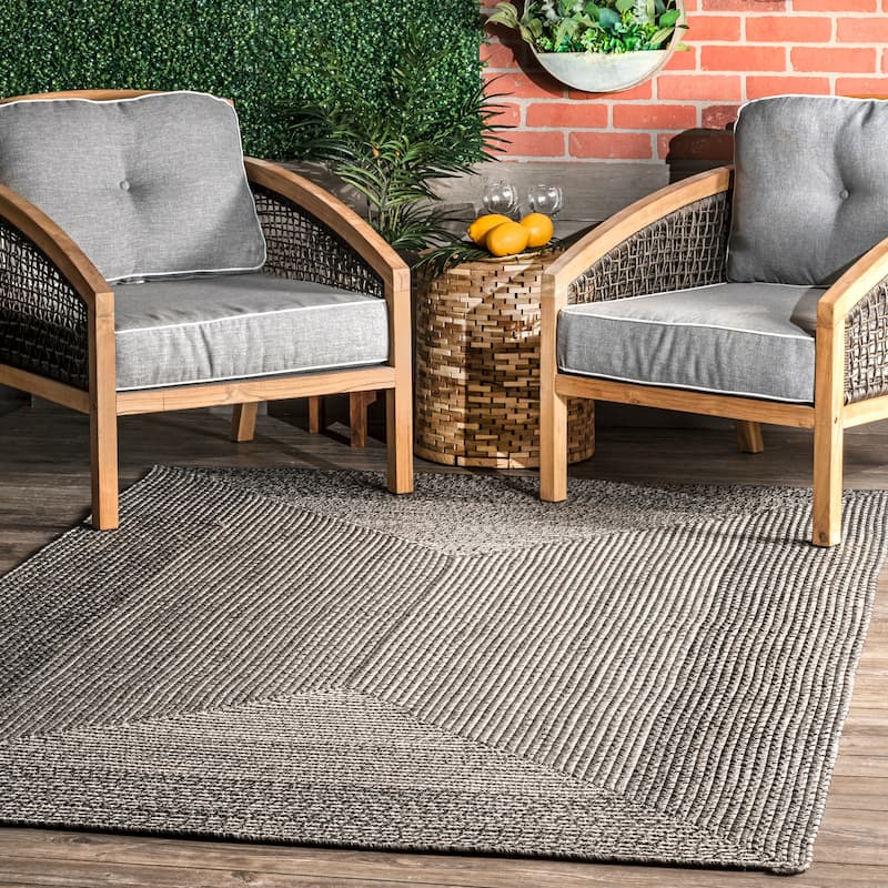 Nuloom Jayda Braided Ombre Indoor/Outdoor Area Rug - 2' x 3' - Charcoal
