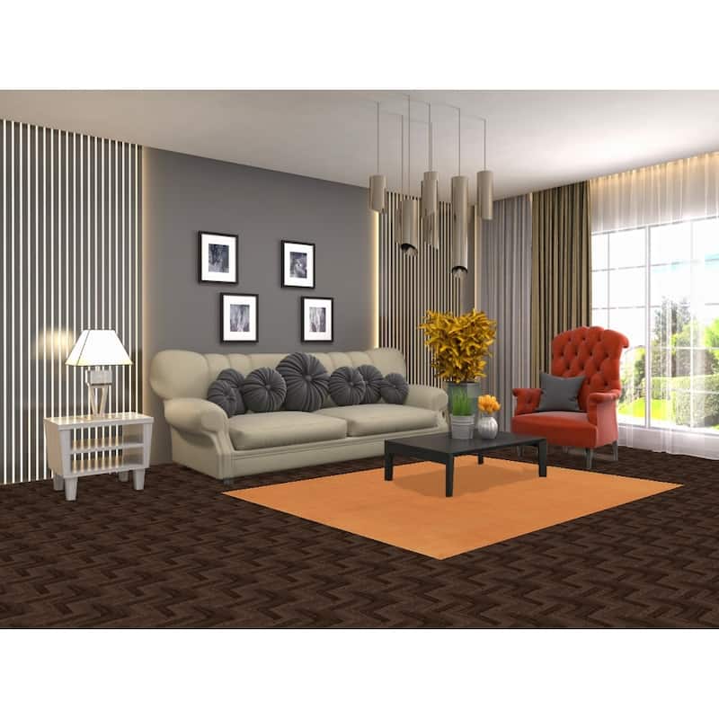 Modern Gabbeh Oriental Area Rug Handmade Orange Solid Wool Carpet - 4'11" x 6'7"