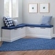 preview thumbnail 6 of 38, Linon Josie Backless Wooden Nook with Cushion Set White with Navy Cushions