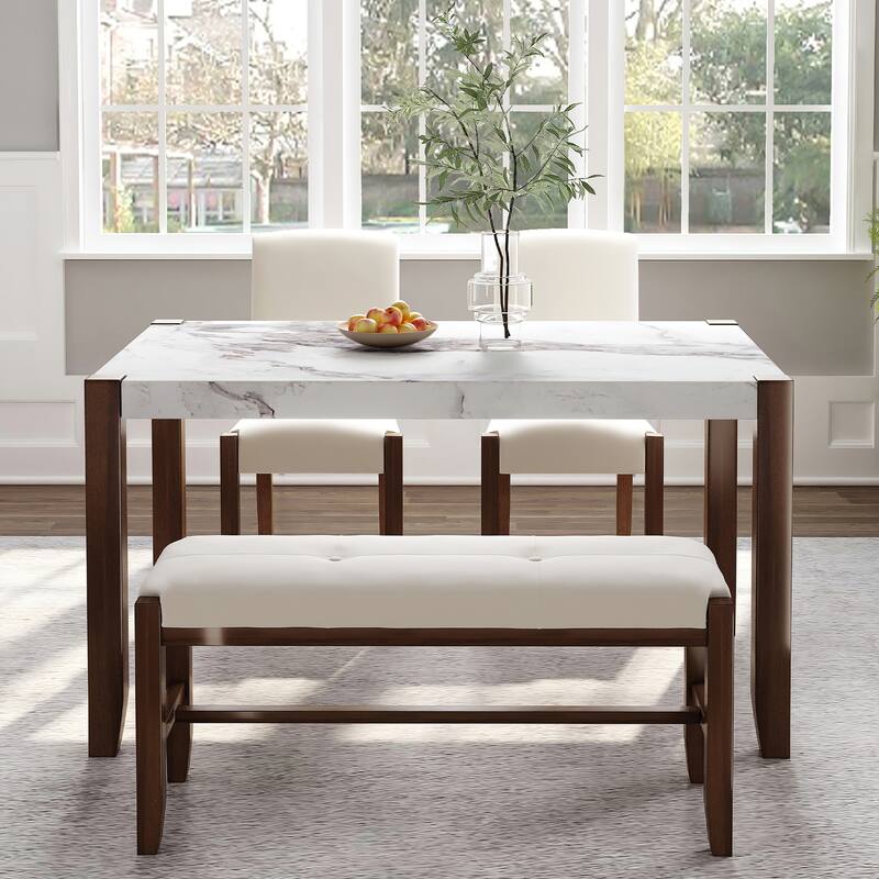4-Piece Modern Dining Furniture Set - Espresso