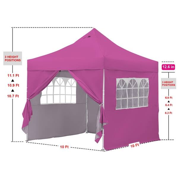 Shop 10x10 Pop Up Canopy Tent With Full Sidewall Canopies Shelter Instant Tent Windproof With Water Flow Hole Overstock 31664023