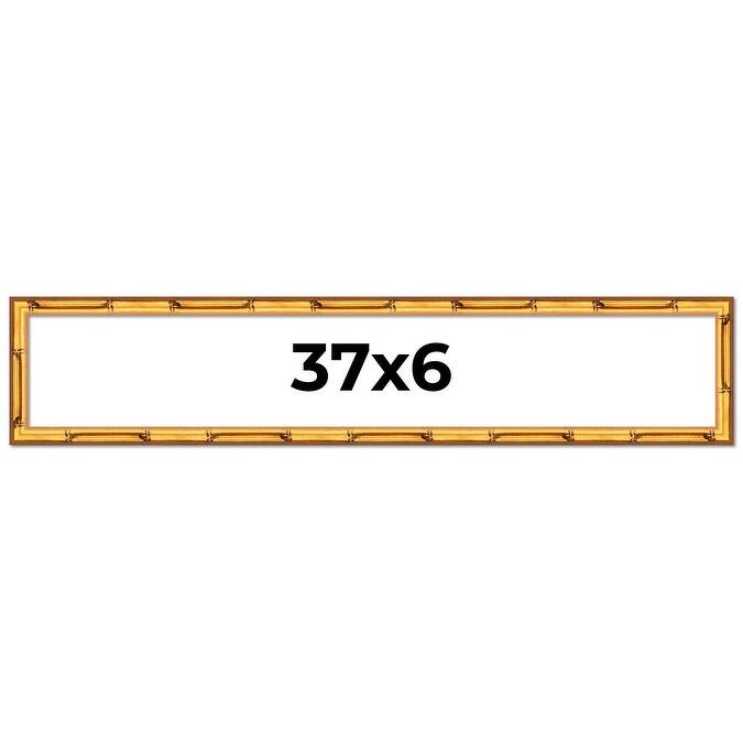 37x6 Frame Gold Bamboo Picture Frame Modern Photo Frame Includes UV Acrylic Shatter Guard Front Acid Free Foam Backing Board