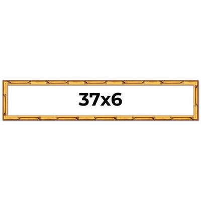 37x6 Frame Gold Bamboo Picture Frame Modern Photo Frame Includes UV Acrylic Shatter Guard Front Acid Free Foam Backing Board