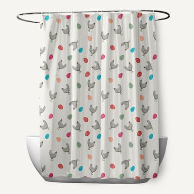 Chickens and Eggs Shower Curtain