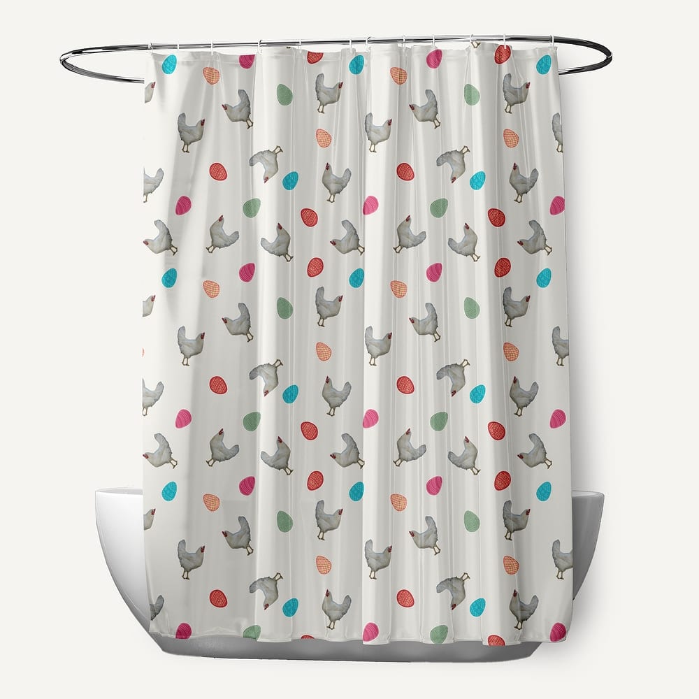Chickens and Eggs Shower Curtain