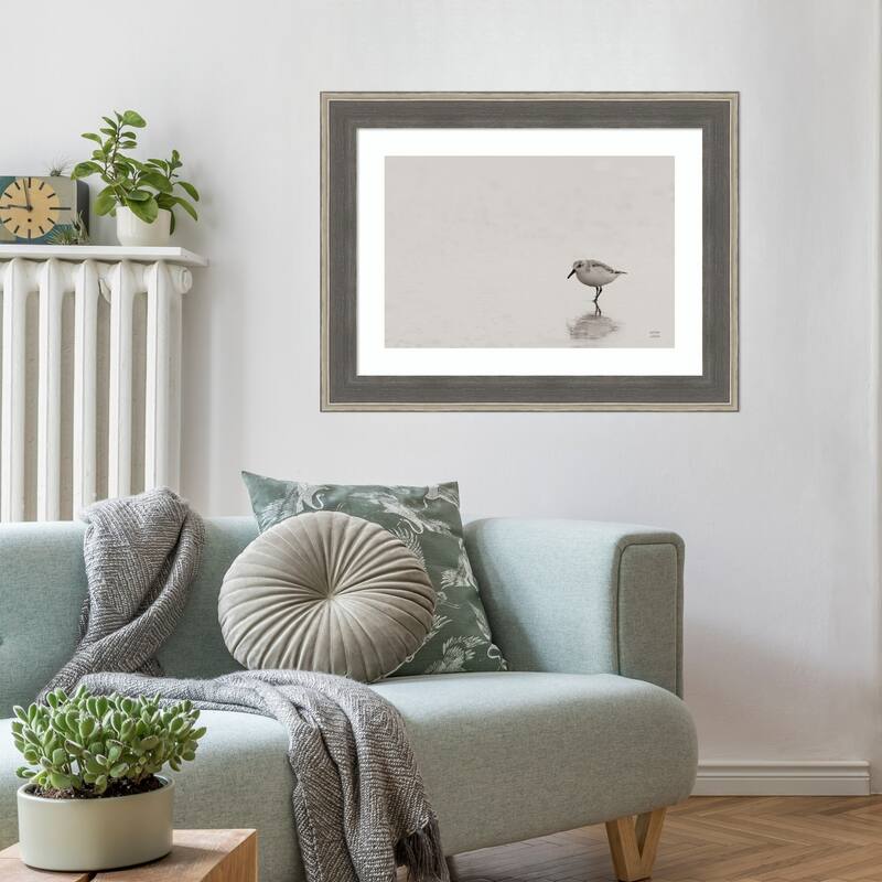 Tybee Island Sanderling by Nathan Larson Wood Framed Wall Art Print