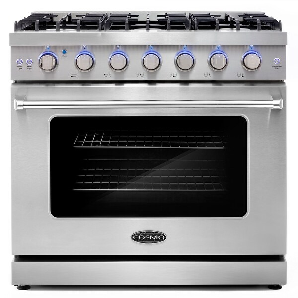 Cosmo 36 in. Freestanding Gas Range with 6 Sealed Burners and 6.0