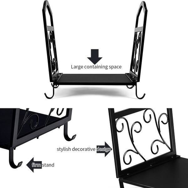 Shop Fireplace Log Holder Wrought Iron Indoor Fire Wood Rack