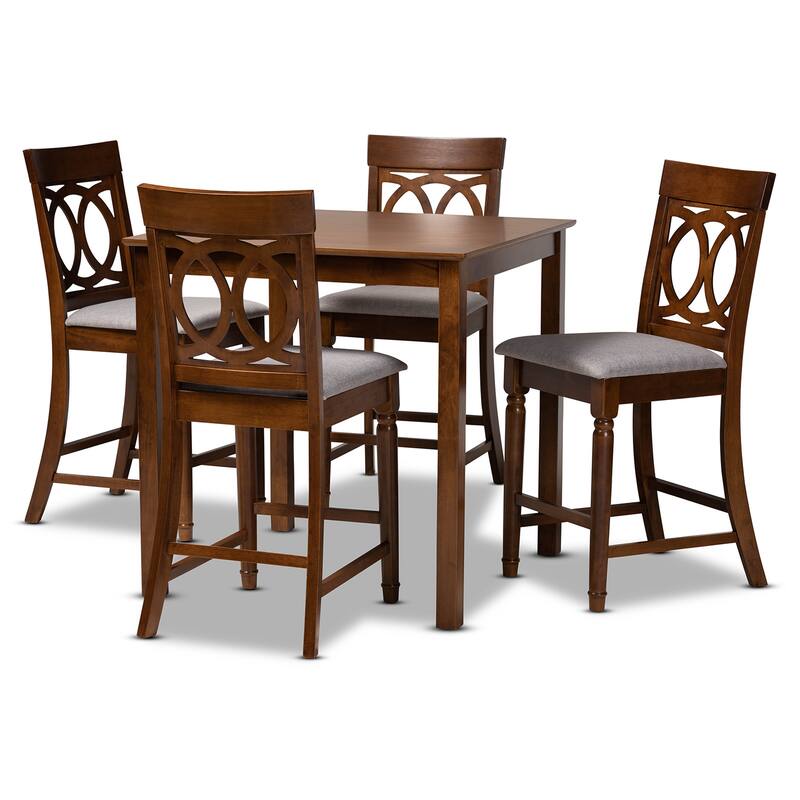 Verina Modern and Contemporary 5-Piece Wood Pub Set - Grey