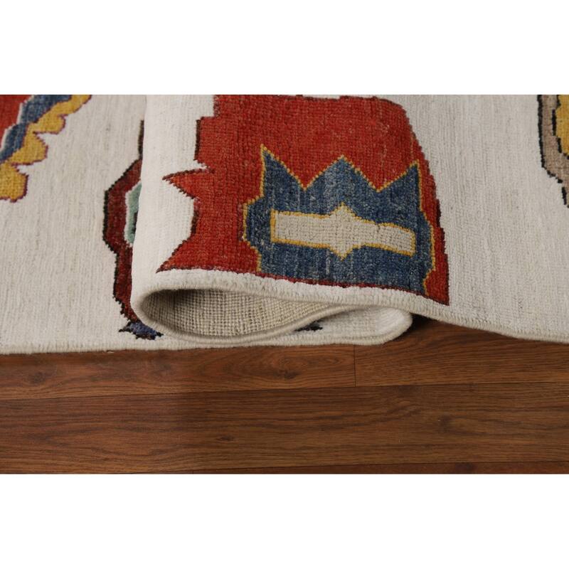 Vegetable Dye Gabbeh Oriental Area Rug Hand-Knotted Wool Carpet - 5'1" x 8'3"
