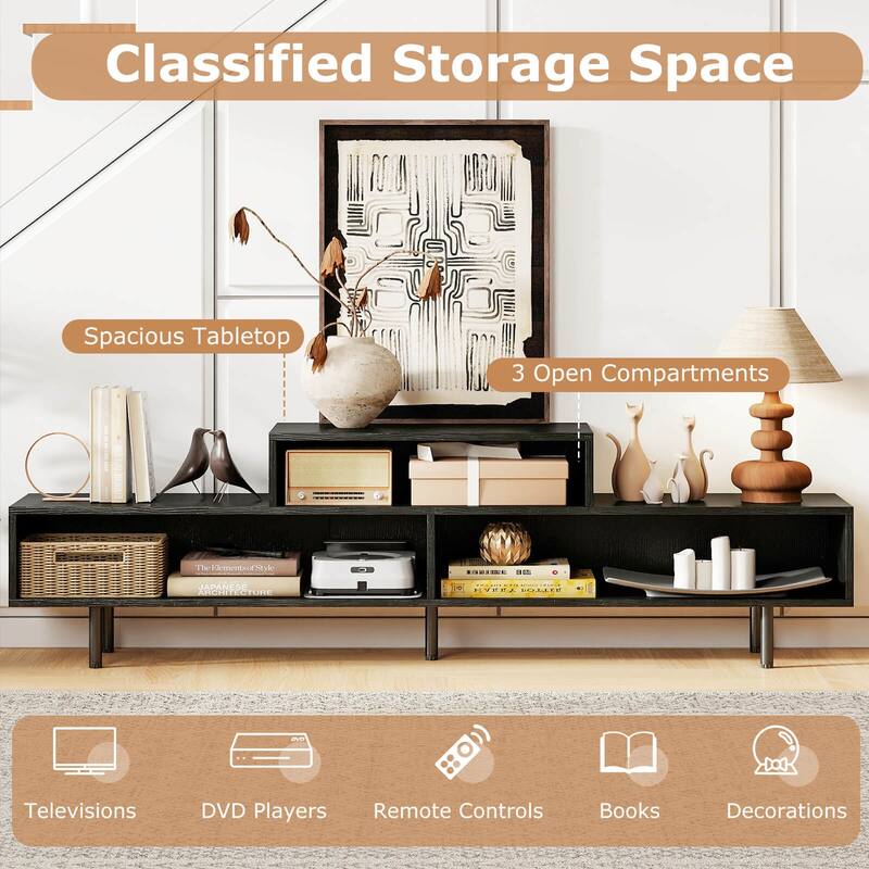 Costway 3 Cubby TV Stand for TVs up to 70" Entertainment Center Media - See Details