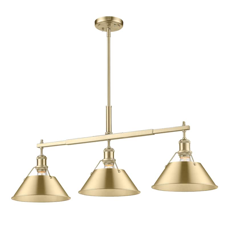 Orwell 3-Light Linear Pendant in Brushed Champagne Bronze - Gold