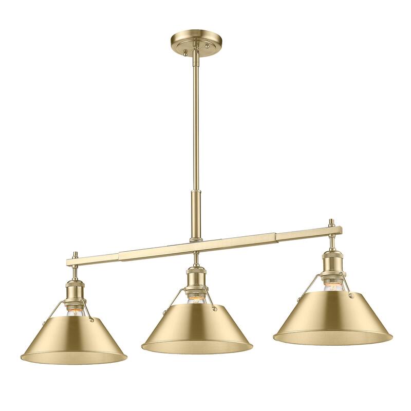 Yep by Golden Lighting Orwell 3-light Island Light in Brushed Champagne Brass - Gold