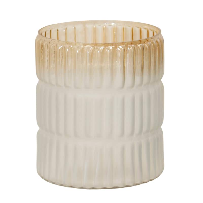 StyleCraft Pleated Ombre - Glass Vase - Gold - 8" x 9"