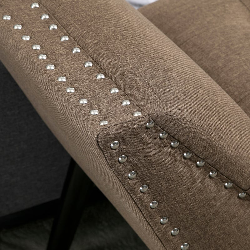 HOMCOM Modern Button Tufted Sitting Bench/Accent Fabric Upholstered Ottoman for Bedroom or Living Room