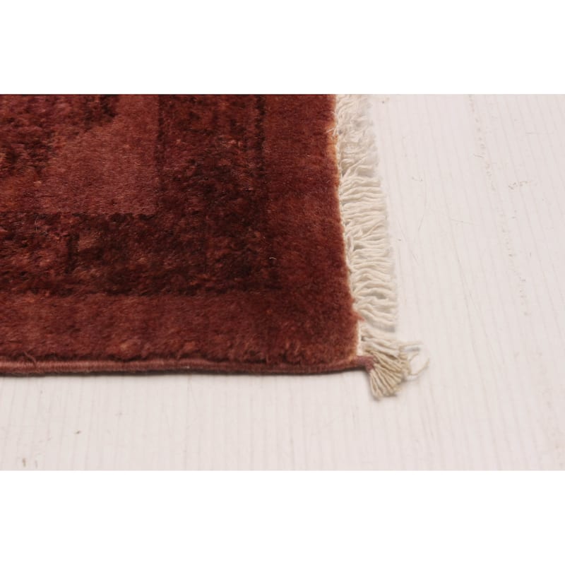 ECARPETGALLERY Hand-knotted Vibrance Dark Coral Wool Rug - 4'9 x 6'5