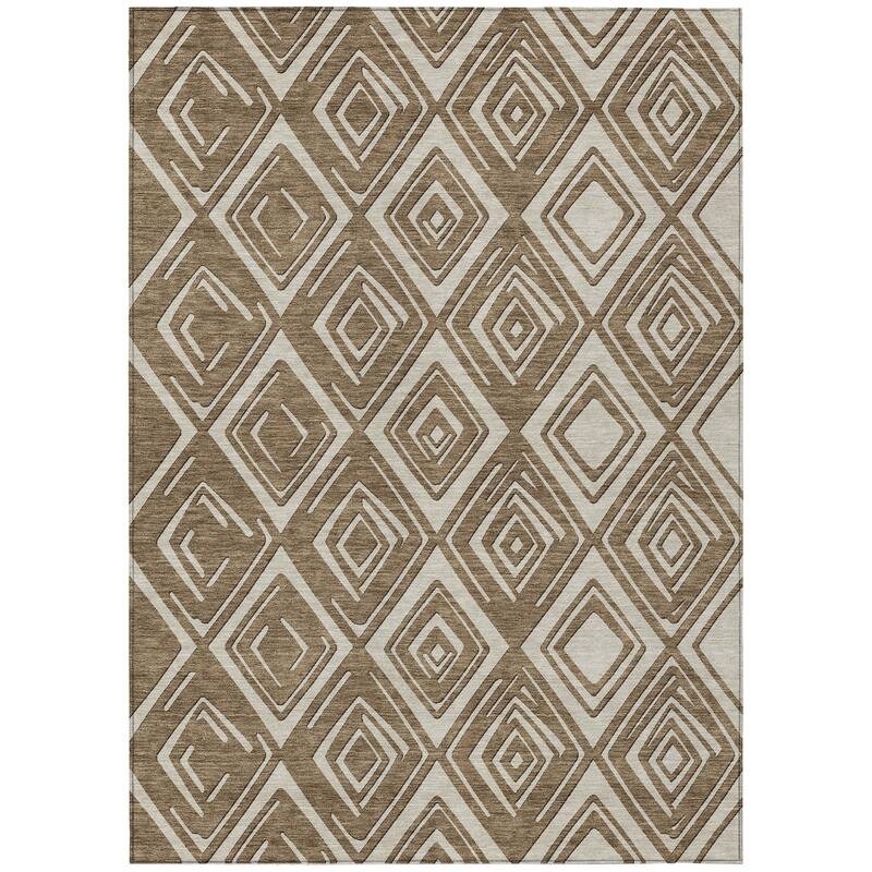 Machine Washable Indoor/ Outdoor Chantille Contemporary Diamonds Rug