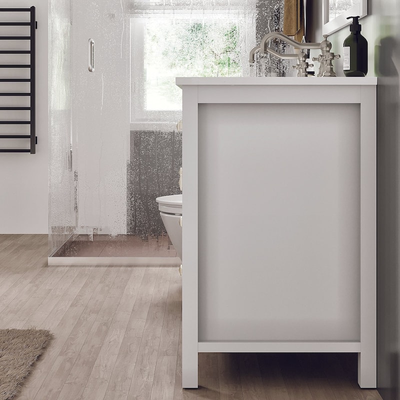 Totti Artemis 48" White DS Bath Vanity with Engineered countertop - 48