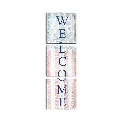 iCanvas "Welcome Flag" by Carol Robinson 3-Piece Canvas Wall Art Set
