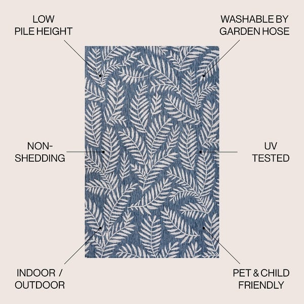 dimension image slide 1 of 23, JONATHAN Y Galon Palm Frond Indoor/Outdoor Area Rug