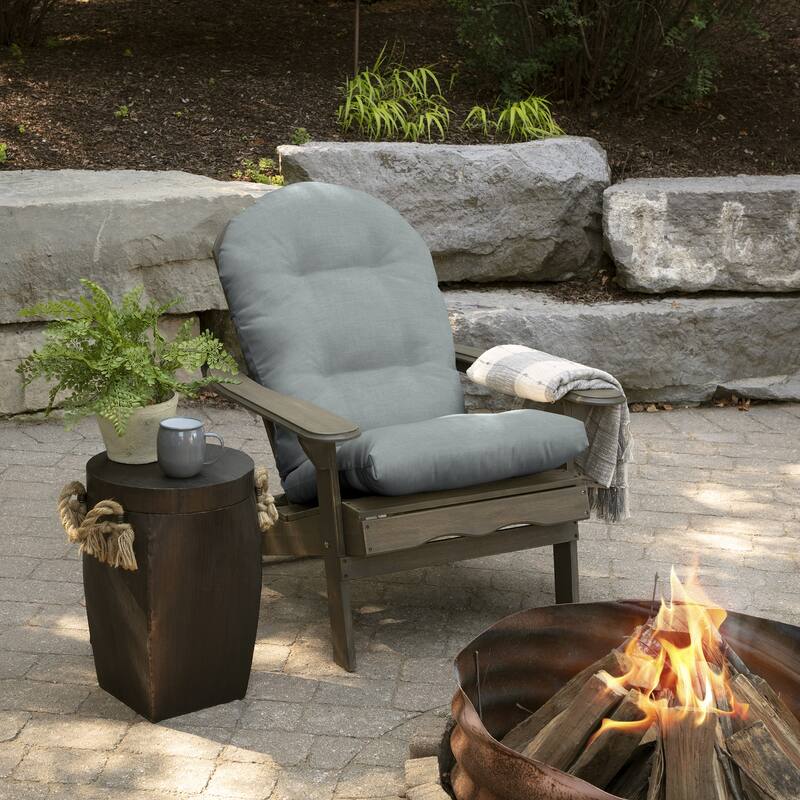 ARDEN Outdoor Plush Modern Tufted Adirondack Cushion, Set of 2, 20 x 18