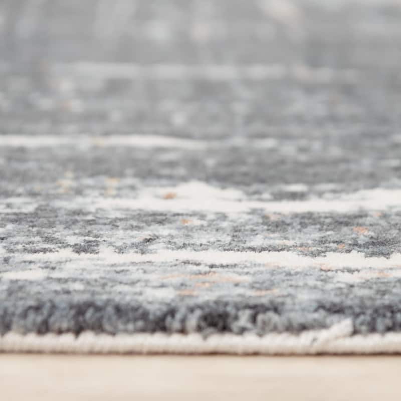 Alora Decor Jade Transitional Blue Recycled Polyester Area Rug