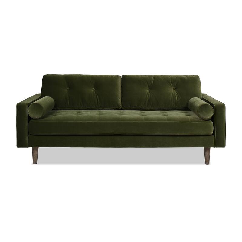 Nicholas 83.5" Mid-century Modern Fabric Tufted Loose Pillow Back Sofa