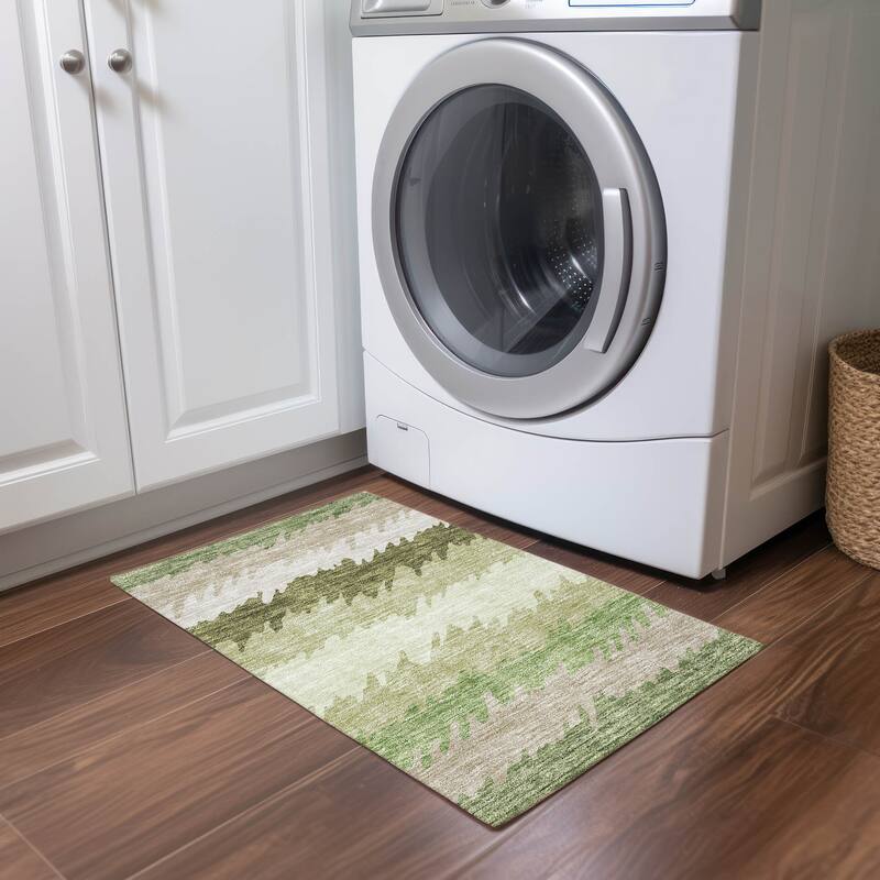 Machine Washable Indoor/ Outdoor Chantille Abstract Ombre Rug