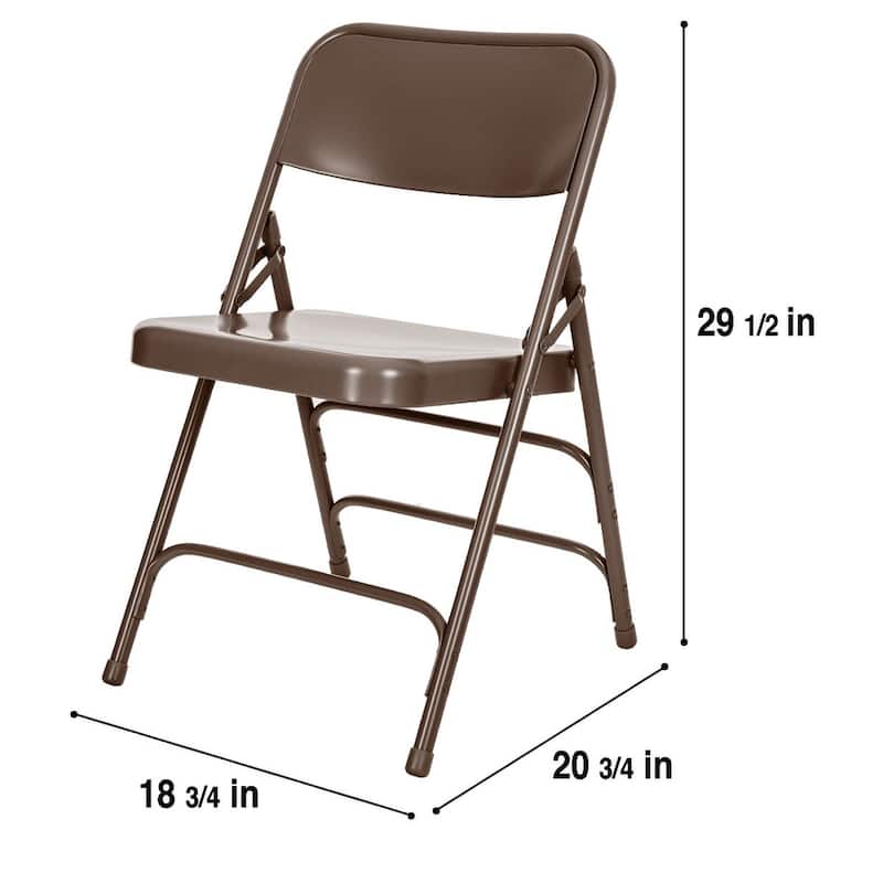 Hampden Furnishings Bernadine Collection All Metal Triple Brace Folding Chair, Pack of 4
